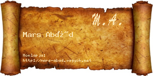 Mars Abád névjegykártya